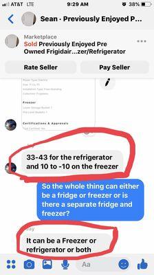 Me emphasizing jay was aware I wanted a refrigerator