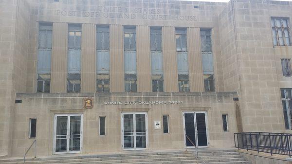 Before window replacement at Ponca city historic post office