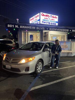 New happy customer in her Toyota Corolla