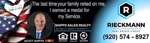 The last tome your family relied on me, I was red a medal for my service.
HONOR VETERANS - HIRE A VET