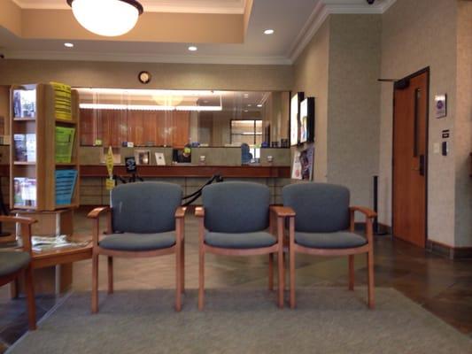 Inside Telco Federal Credit Union lobby.