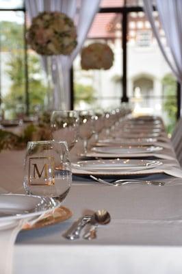 Head table setting.