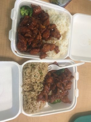 Orange chicken and Fried/White Rice.