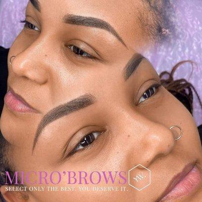 Powder ombré brows Killeen Texas by MICRO'BROWS