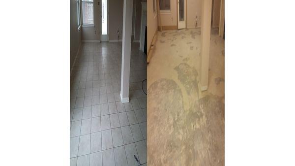 Some ceramic tile flooring that we removed