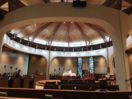 The inside of the church