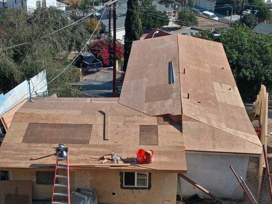 2 - New Plywood prep for the new composite shingle roof