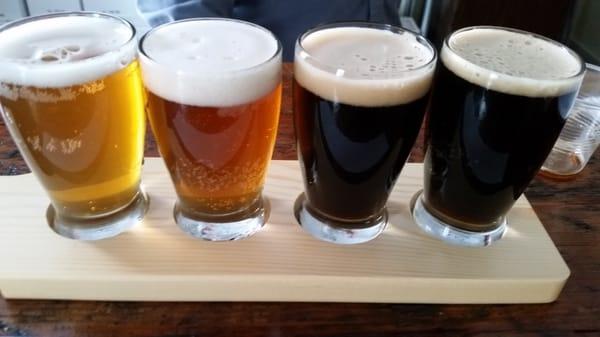 Flight of Crab-a-loupe, Oktoberfest, chocolate-orange porter, and Baltic porter