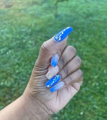 Blue elegant nails (ignore the ashy hands picture taking on my own time)