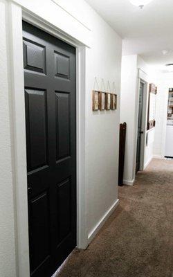 Painted black door