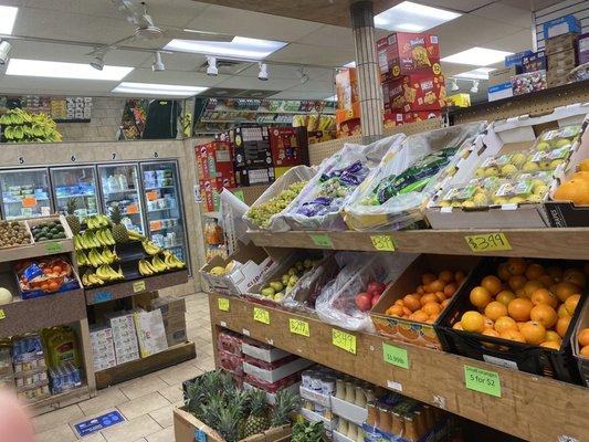 We carry fresh fruits and vegetables as well as a large selection of grocery items. We offer Middle Eastern groceries.