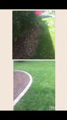 Paver Edging before/after