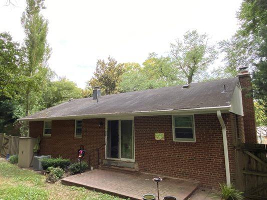 Old roof and gutters