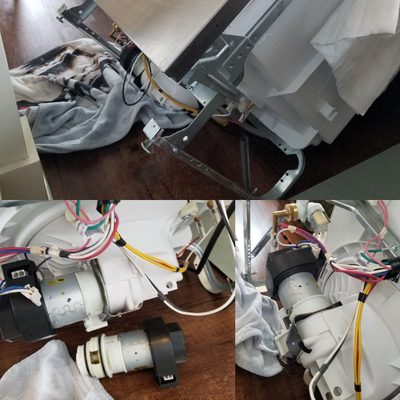 Dishwasher Frigidaire, pump and motor replacement. Dishwasher won't clean the dishes.