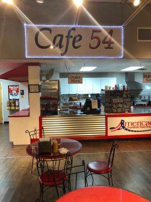 This is the food bar inside American Furniture Warehouse