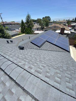 Shingle Re-Roof on Solar Home