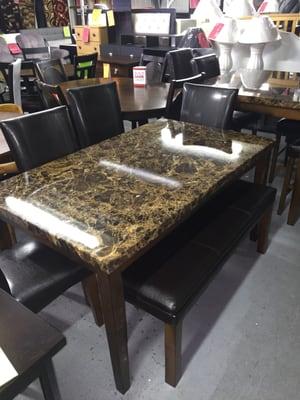 Beautiful Marble Dinning Set with bench!