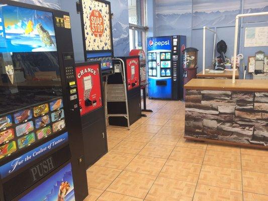 Coin machines, vending machines, soda machines, detergent machines, ice cream machines and gaming consoles.