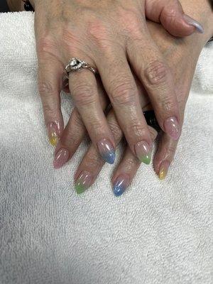 Teresa's pastel Ombre nails