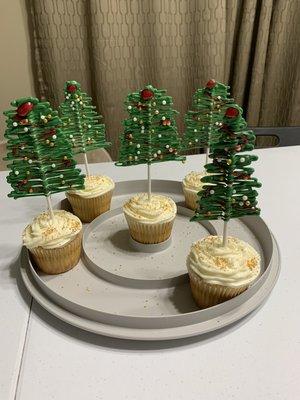 Custom made vanilla cupcakes with buttercream frosting!