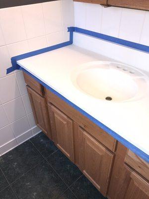 Before photo of bathroom vanity