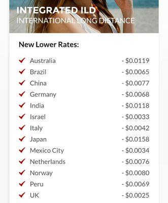 New (lower) International Long Distance rates