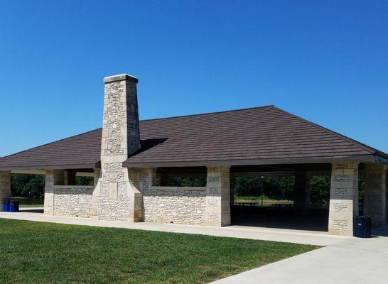 large pavilion in the center of the park