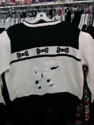 This bejeweled poodle sweater might still be there if you hurry.