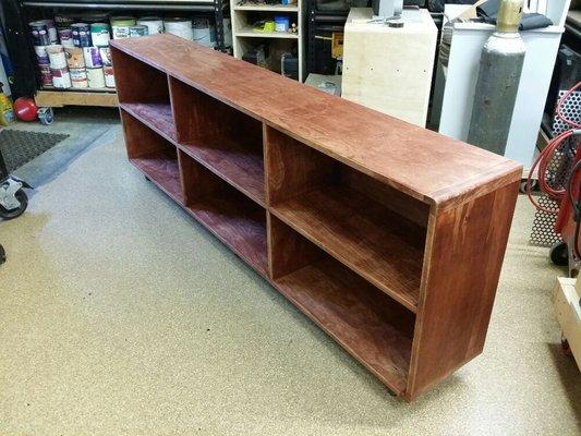 Wood shelf unit