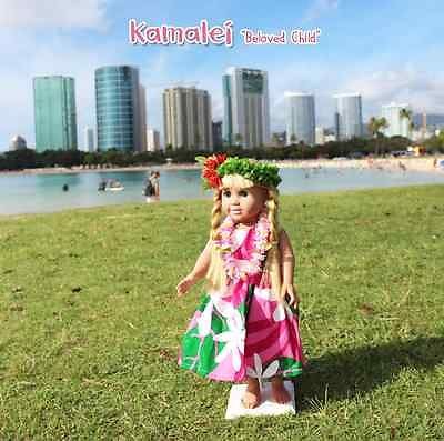 Hawaiian Doll Clothes-Kamalei, 18inch Doll Dress, American Girl Doll Clothes