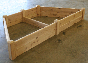 Custom 4X8 raised garden bed - trapazoidal shape.  We can make any shape or size.