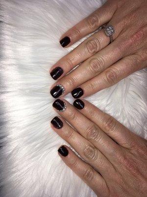 'Black cherry' by CND with just a little sparkle to kick off the 2019 fall season.