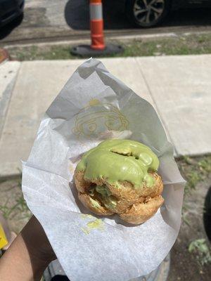 Green tea with green tea filling