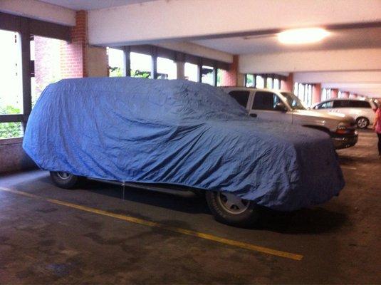 As of today, green suburban is still parked in garage but is now under cover. Lol.