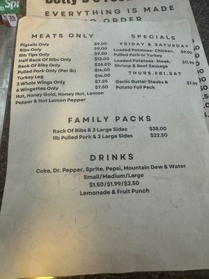 Menu back