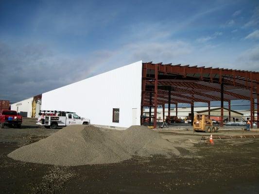 Pre-Engineered steel bldg in progress