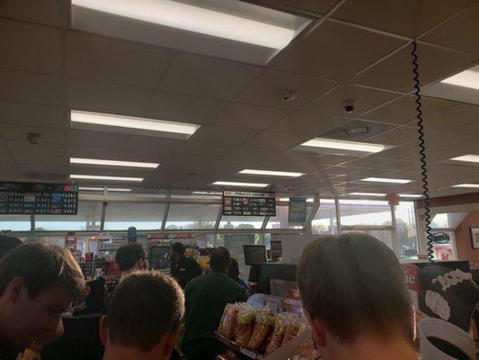 Long line at the register