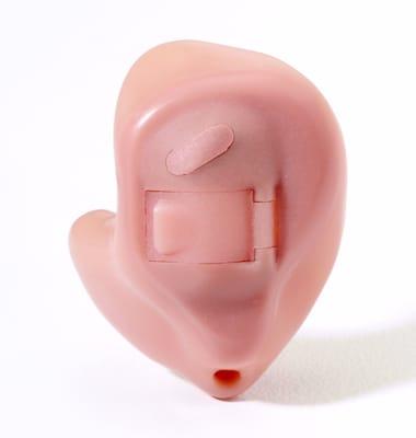 In the Ear (ITE) Hearing Aids. Custom-formed earmold that fits within the outer portion of the ear.