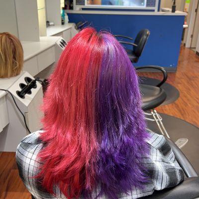 Funky and fun fashio color by stylist Paige at Supercuts in Novi, Michigan