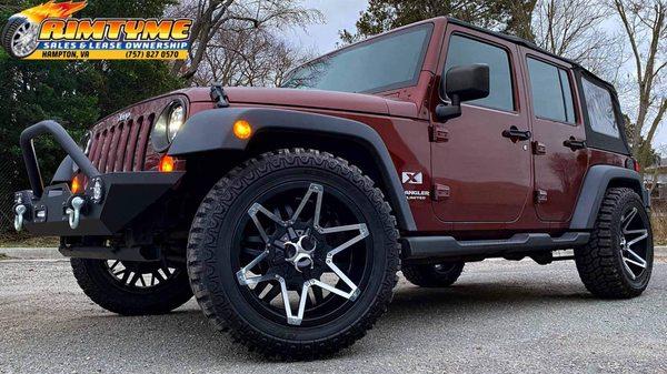 Toxic Off Road wheel and tire package on a Jeep Wrangler - Installed at RimTyme Hampton