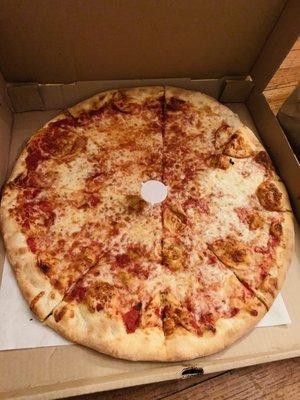 Large cheese wood fired oven pizza