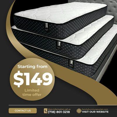 $149 ONLY! HAVE A GOOD MATTRESS! HAVE A GOOD SLEEP!
Call us for more details: (718) 801-3218