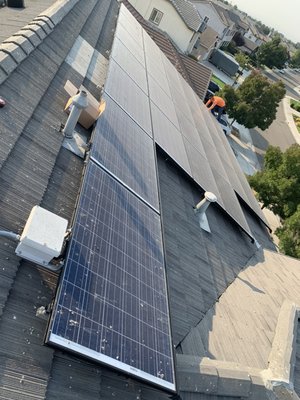 Residential solar cleaning Oakley CA. (BEFORE)