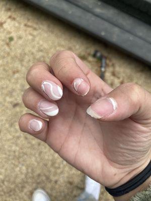 Broken nails not even 24 hours after getting a $110 manicure.