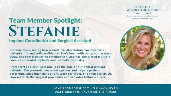 Team Member Spotlight: Stefanie