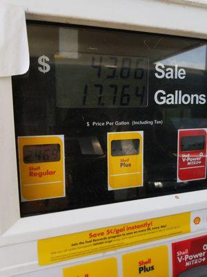 $2.46 per gallon today after using fuel rewards