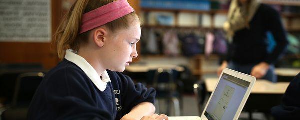 All students from K - 8 have access to a range of technological devices including iPads, Macbooks, and Chromebooks.