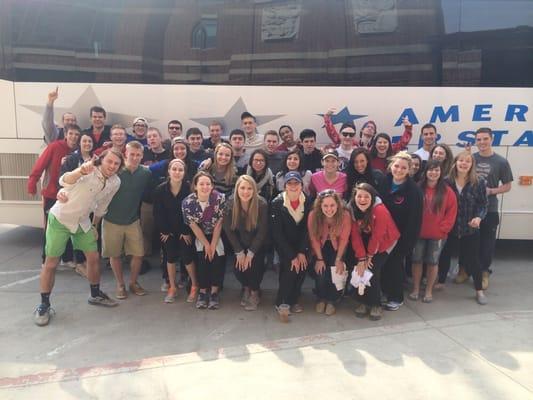 Our group in front of the bus before starting the trip!