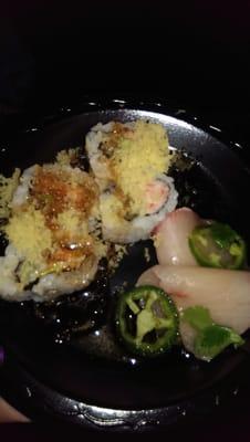 Jalepeno yellow tail & Crab crunch rolls courtesy of Kona Grill..