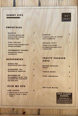 Menu board.